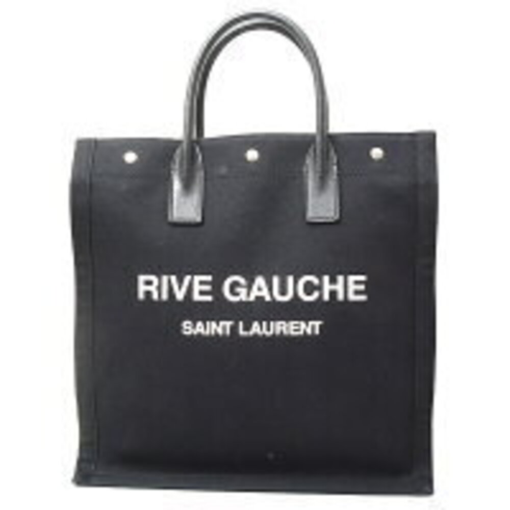 Saint Laurent Rive Gauche Tote Bag Black Canvas